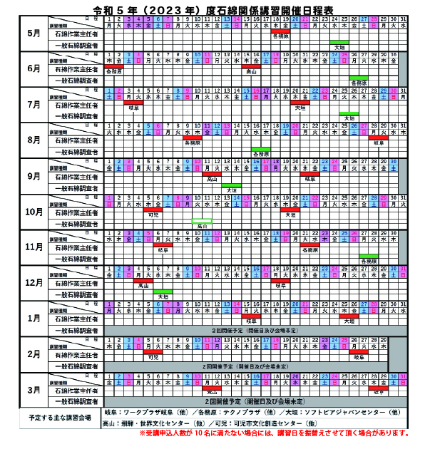 5月石綿講習のご案内